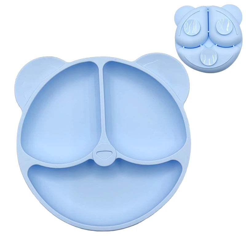 Assiette à ventouse en silicone pour bébé – Bol avec visage souriant
