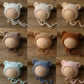 Bonnet tricoté pour nouveau-né en fil de vison duveteux avec oreilles, accessoire photo