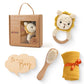 Newborn Bath Gift Set – Cotton Blanket, Milestone Cards & Rattle