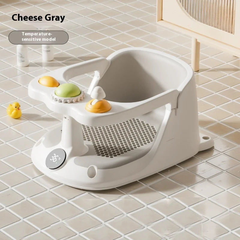 Siège de bain pliable pour bébé – Tapis souple avec ventouses