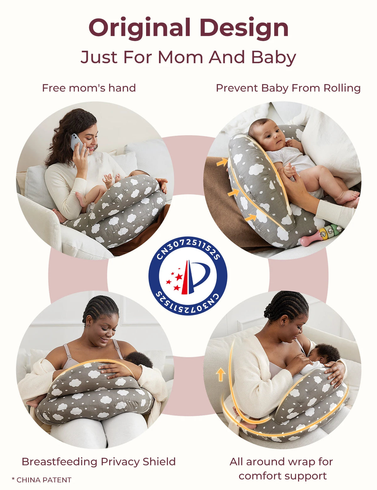Coussin d'allaitement Momcozy – Soutien supplémentaire pour maman et bébé