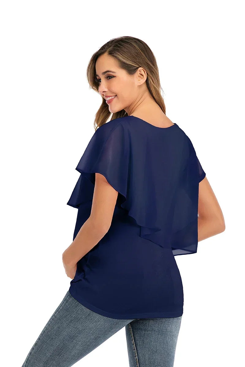 Nouveau T-shirt d'allaitement d'été – Haut de maternité sans manches à double épaisseur