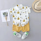 2-Piece Kids Summer Outfit – Cotton Triangle Print Shirt & Shorts Set