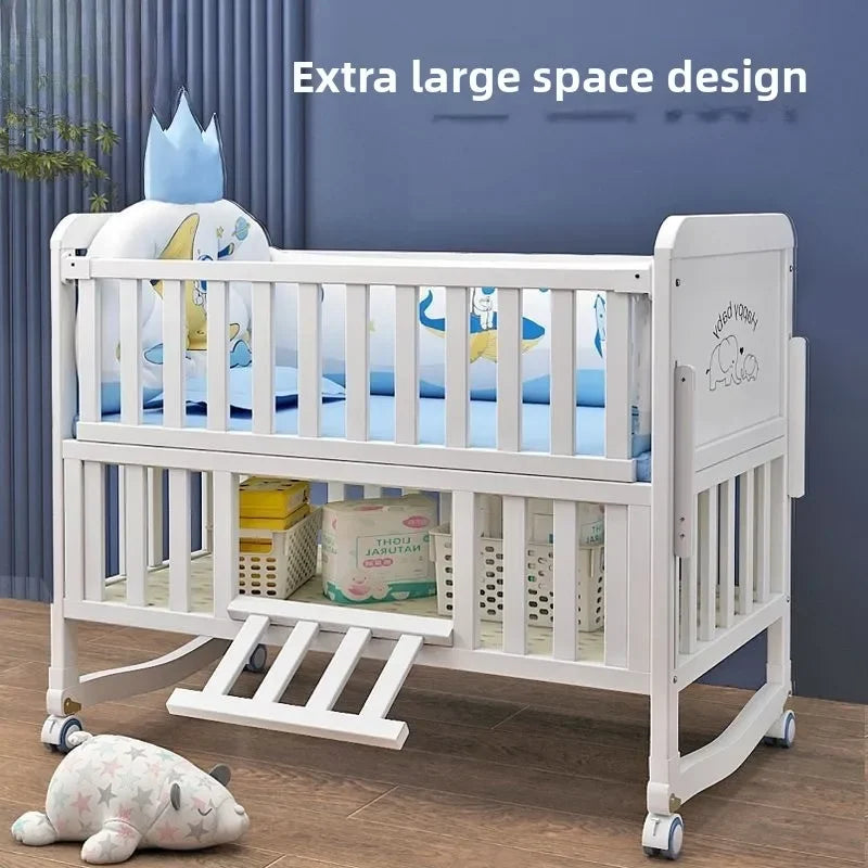 Convertible Baby Crib – Luxury Nest Bed with Mobility