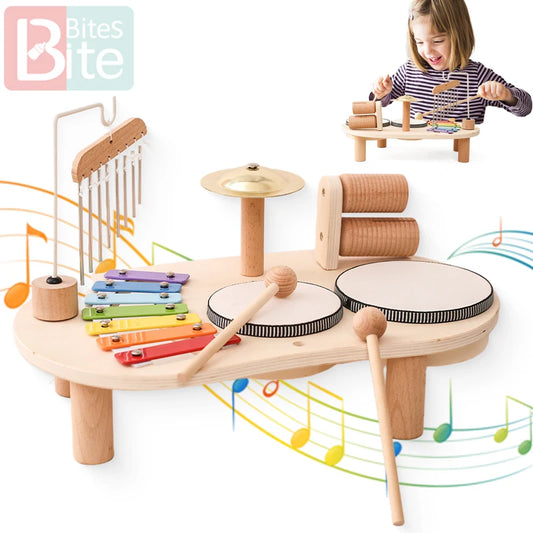 Jouet musical en bois – Xylophone Montessori et cloches éoliennes pour bébés