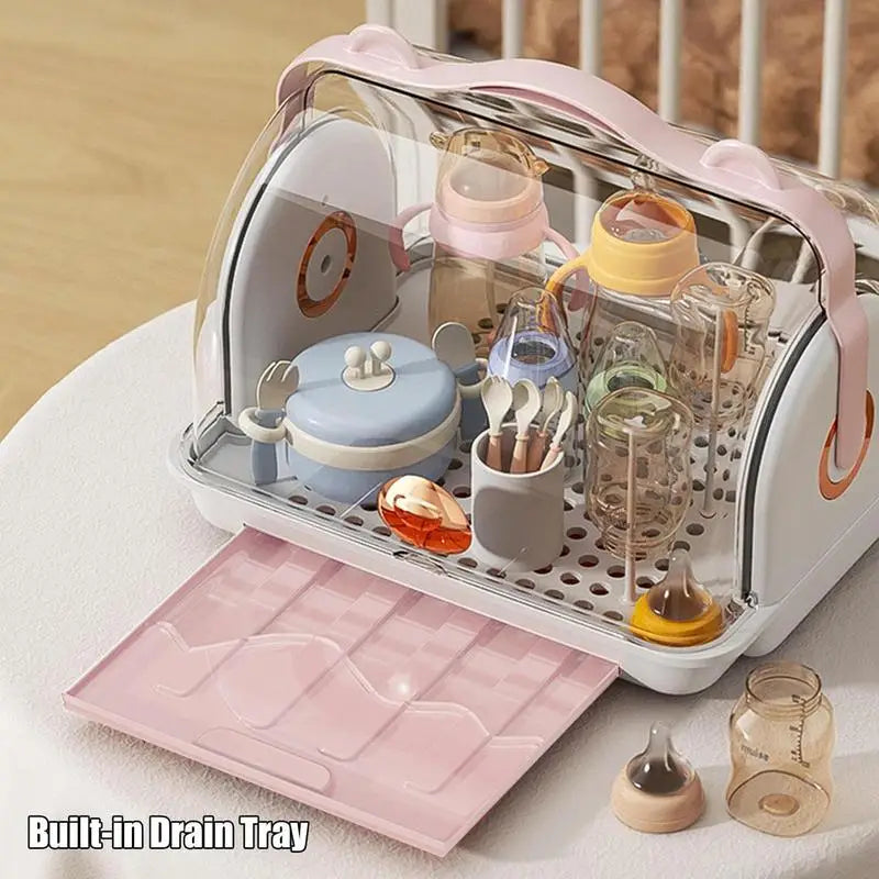 Portable Baby Bottle Rack – Sterilizer Dryer with Carry Handle