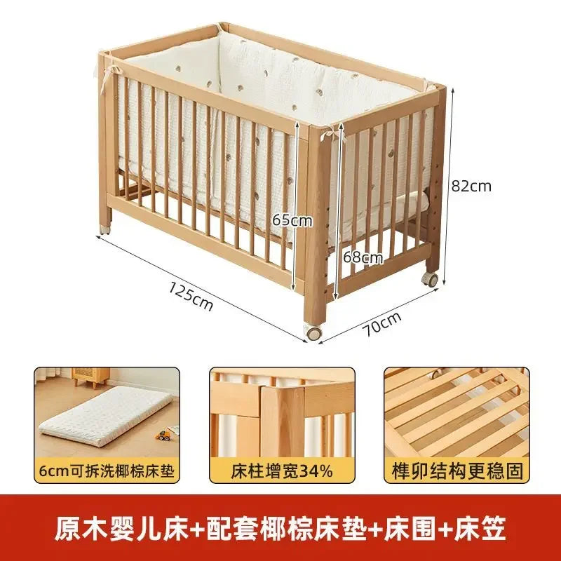 Convertible Baby Bassinet – Guardrail & Rolling Design