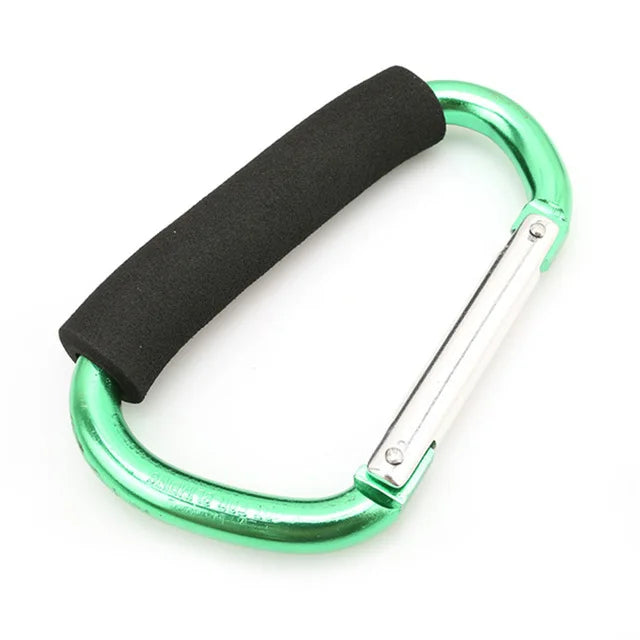 Large Aluminum Carabiner Stroller Hooks – D-Ring Organizer Clip