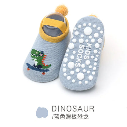 Chaussettes bébé antidérapantes mignonnes – Imprimé animal d'été