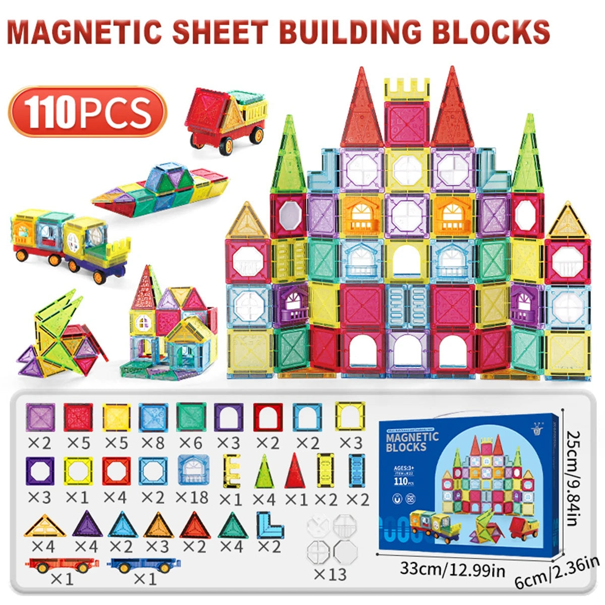Magnetic Building Tiles – Creative STEM Toy for Kids Ages 3–8