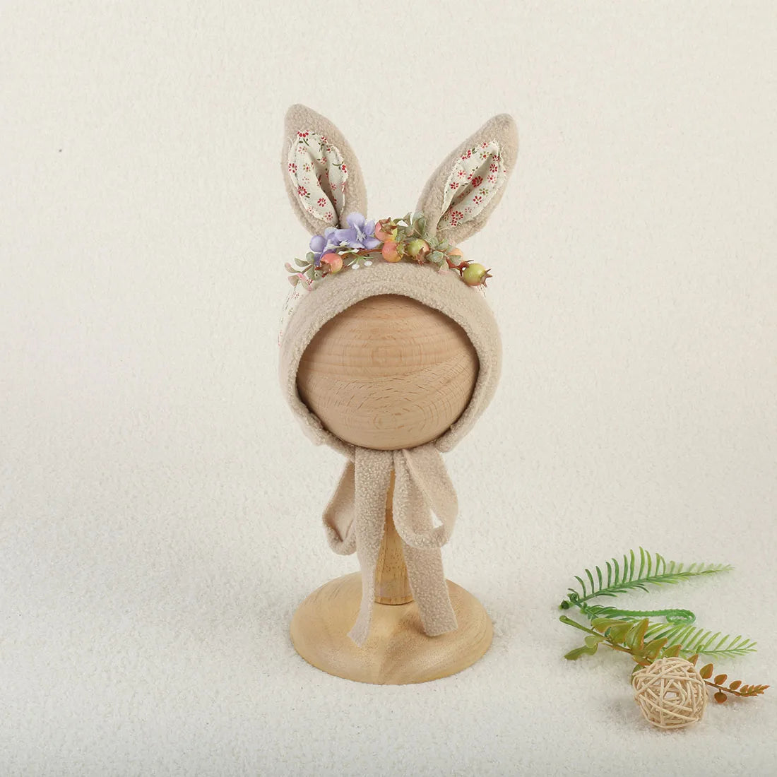 Cute Reindeer Wool Felt Bonnet for Newborn Baby Photo Shoot