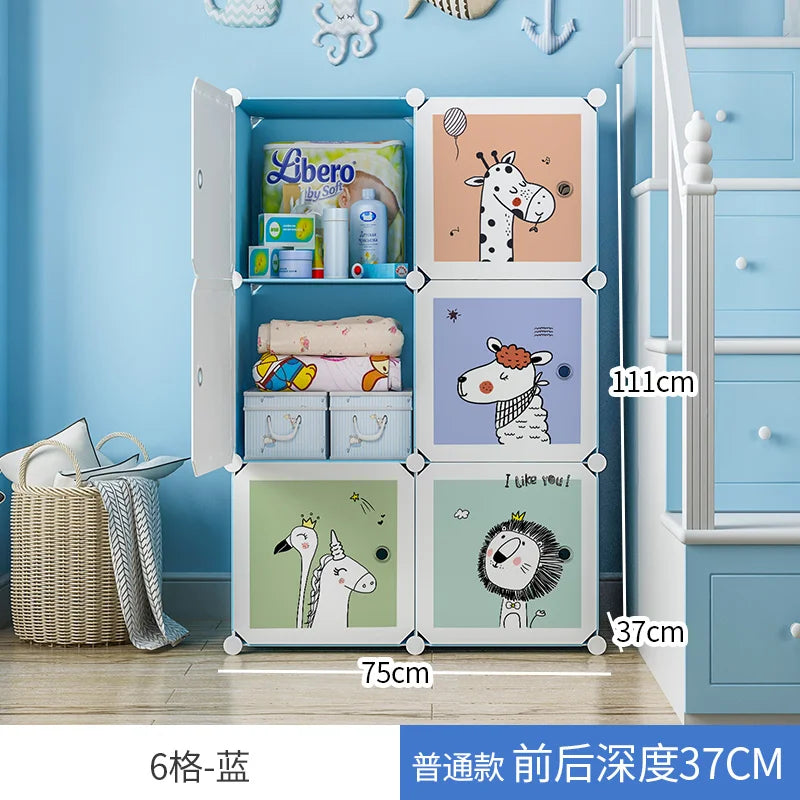 Armoire enfant en plastique – Étagères cubiques et rangement pour vêtements