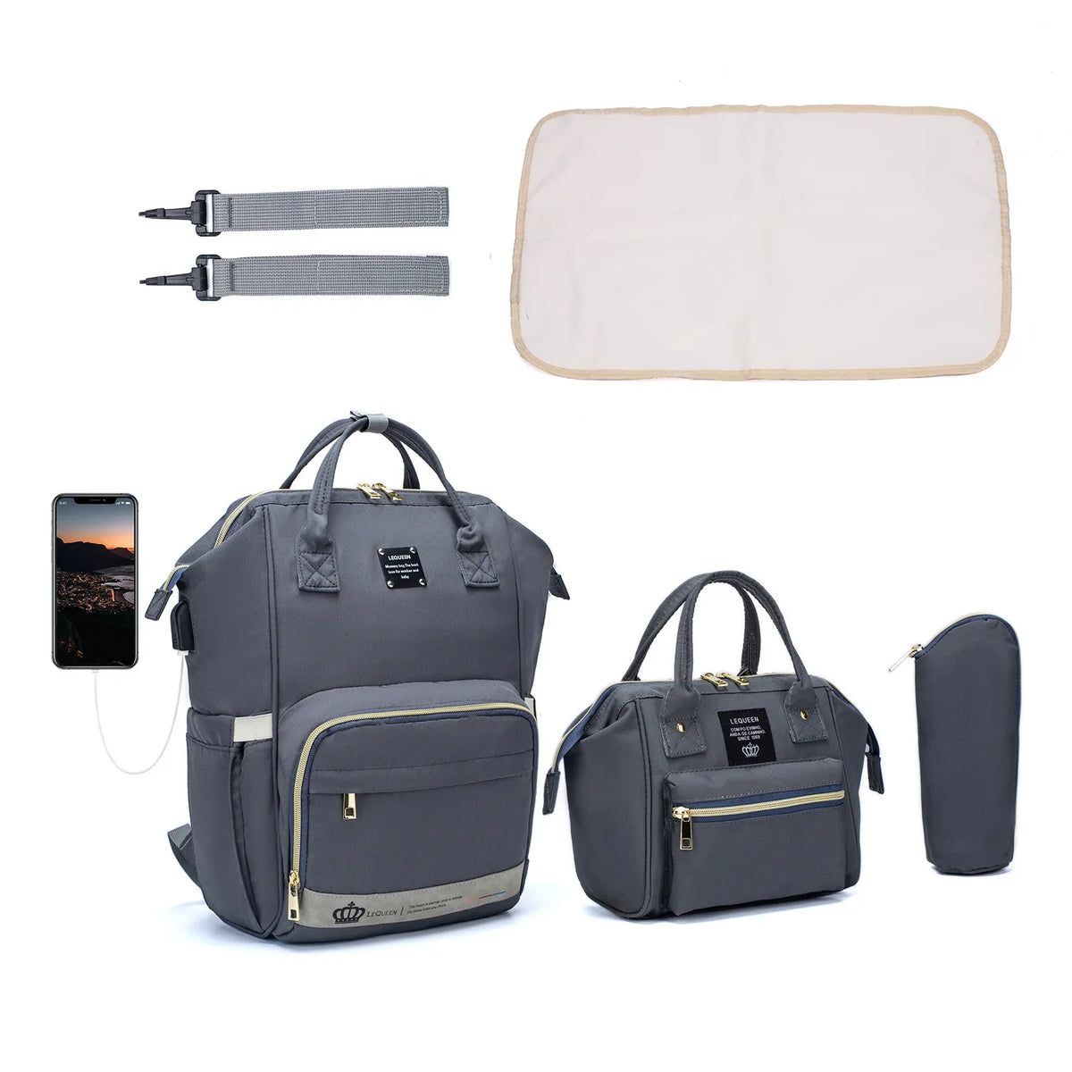 Mummy Diaper Backpack – Large Capacity, USB, Waterproof