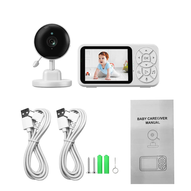 Babyphone DANMINI 3,5" RGB – Caméra interphone avec vision nocturne et voix