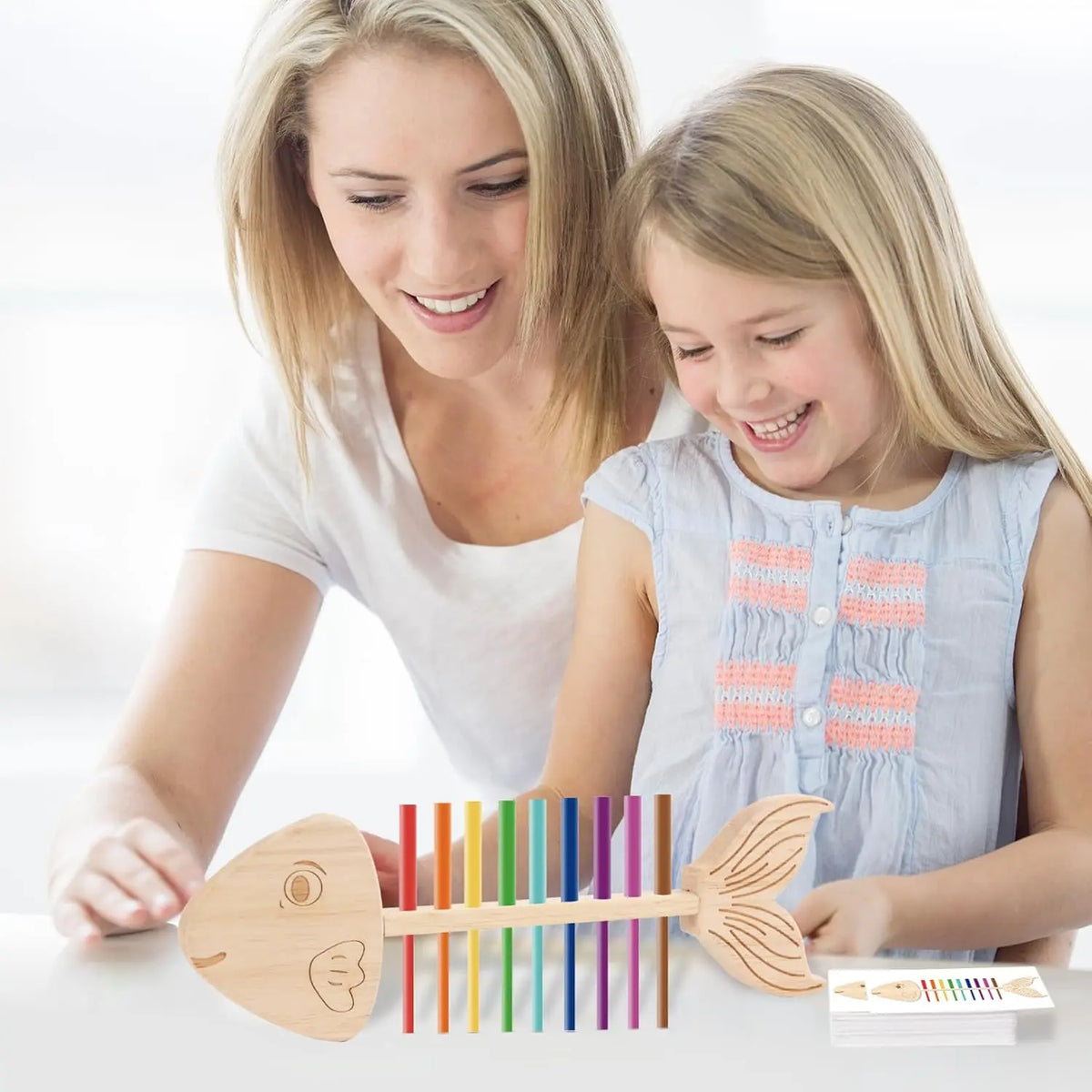 Montessori Fish Bone Puzzle – Color & Sensory Matching Toy