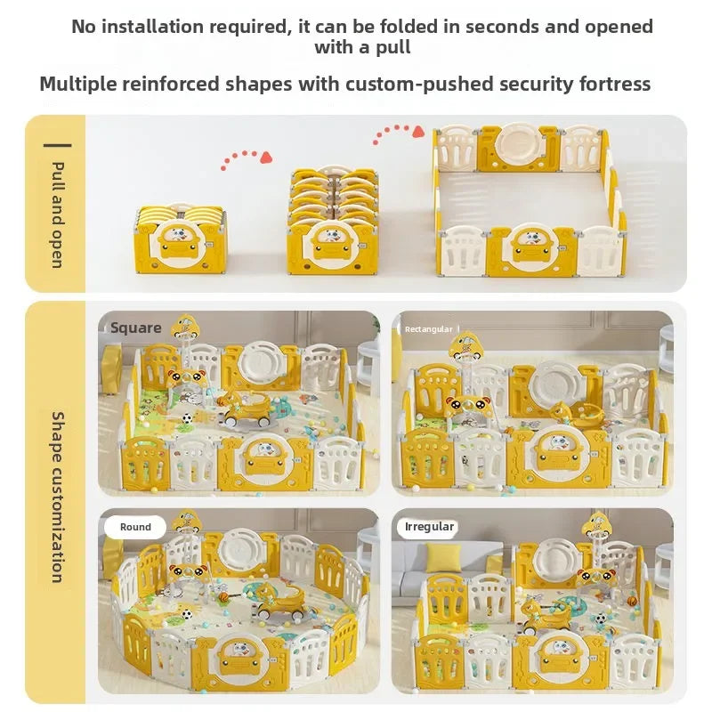 Foldable Baby Playpen with Crawling Mat – Safe & Ready to Use