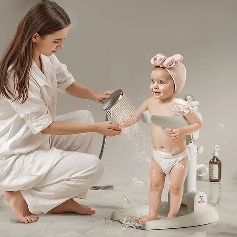 Station de bain pour bébé réglable – Table de lavage de cheveux pliable et sur pied
