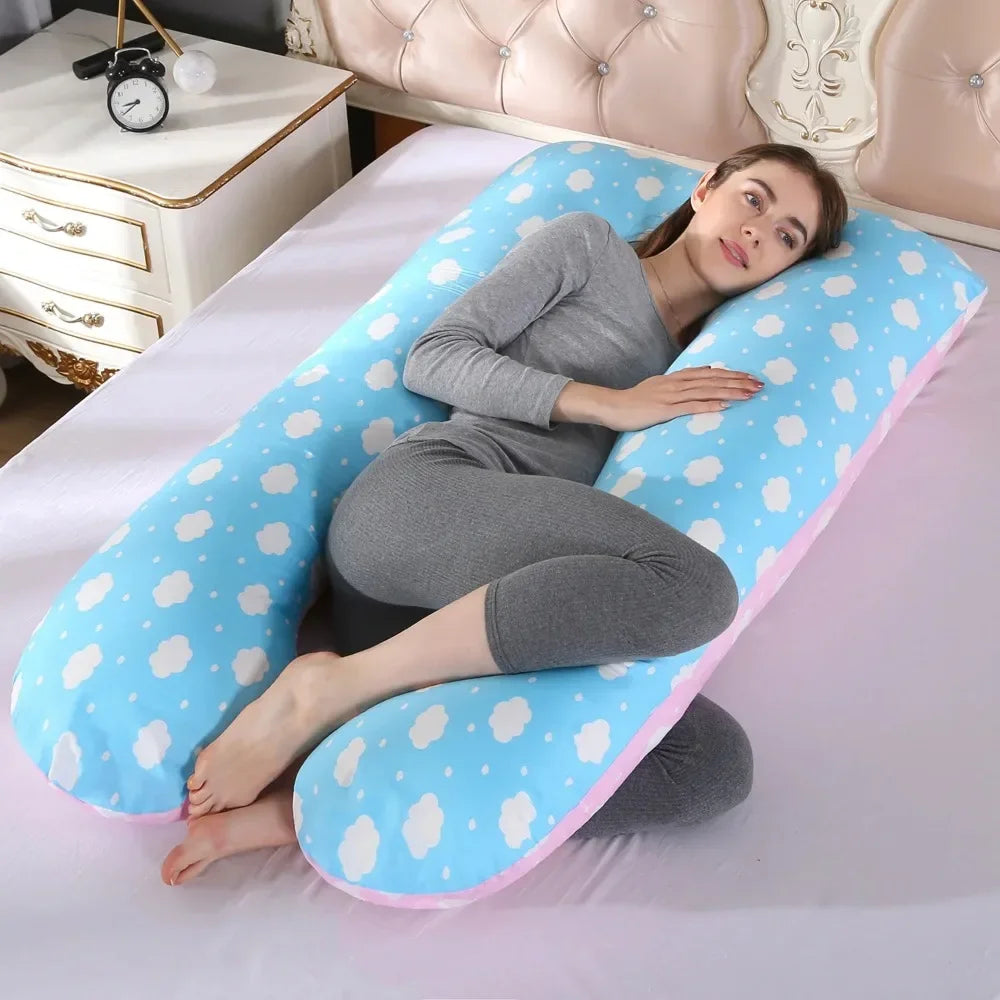 Coussin de corps en forme de U – Soutien en coton pour la grossesse et la maternité