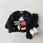 Mickey Print 2-Piece Set – Kids Cartoon Long Sleeve Top & Sweatpants