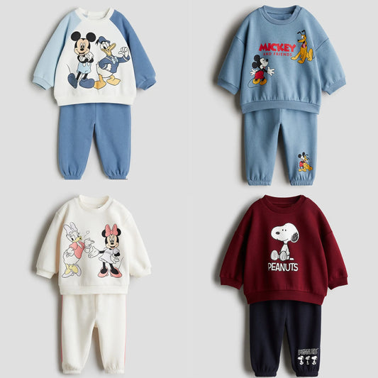 Ensemble de survêtement d'automne 2 pièces pour enfants – Sweat à capuche et pantalon de jogging à motifs pour garçons et filles