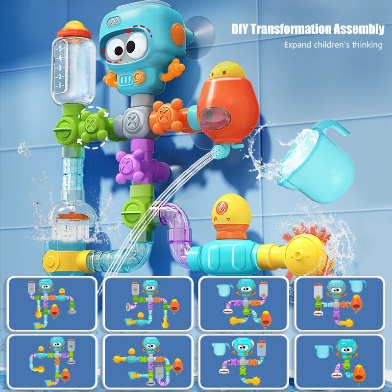 Baby Bath Toy Set – Tubes, Spinners & Water Play
