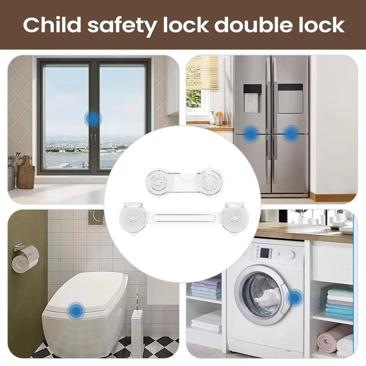 Lot de 10 verrous de sécurité pour bébé, protection pour placards, tiroirs et réfrigérateurs
