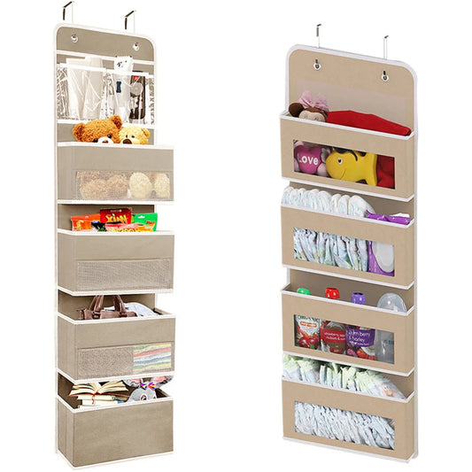 Multi-Layer Over-Door Storage Bag – Fabric Organizer for Nursery & Bedroom