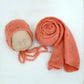 Color Dots Mohair Wrap Bonnet Set Baby Photo Prop
