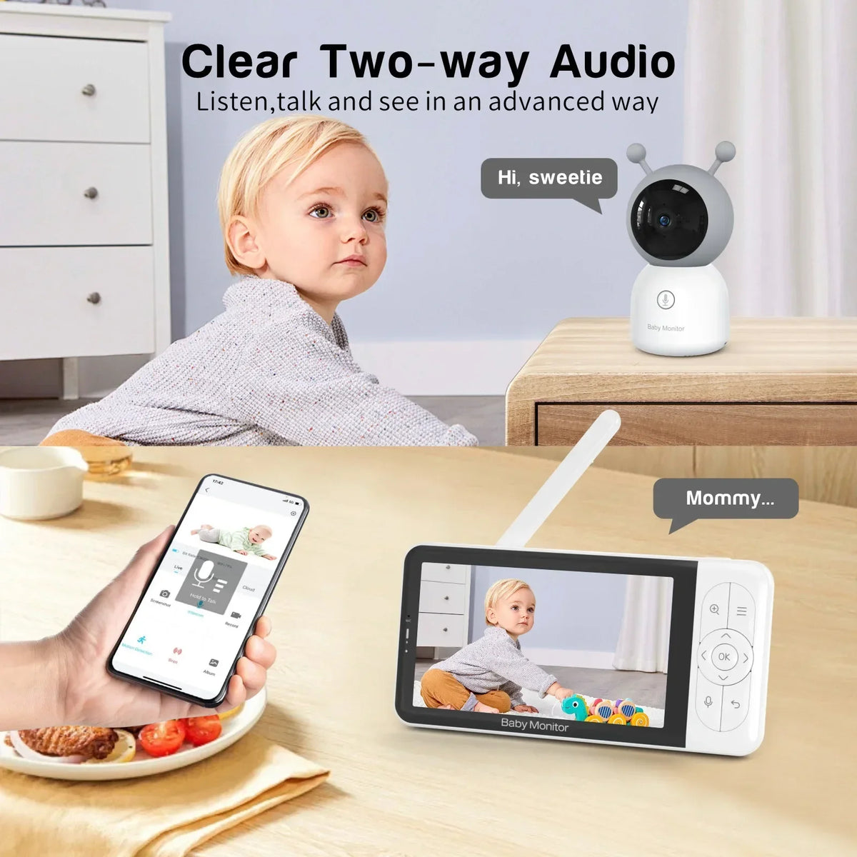 Baby Monitor 5″ B6TS HD Dual Mode App Control