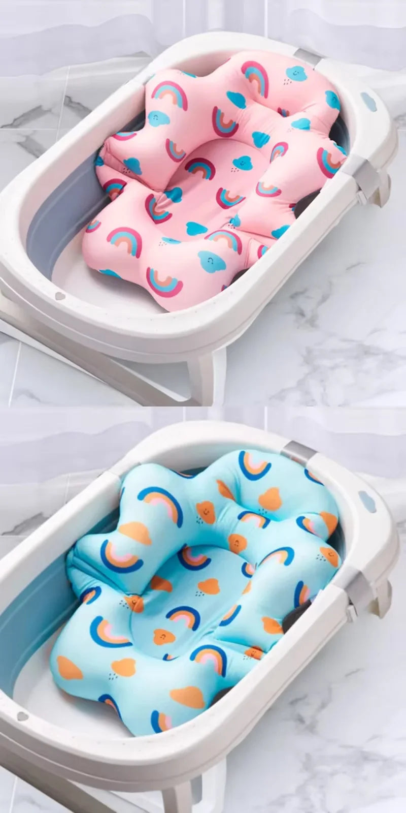Foldable Baby Bath Seat Mat – Soft & Anti-Slip Cushion