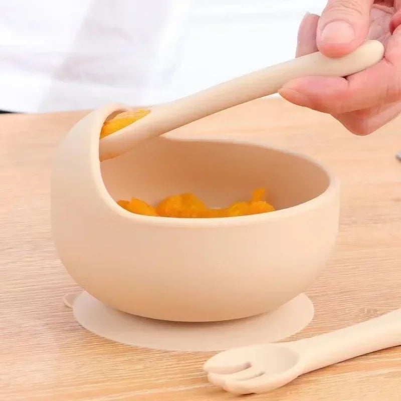 Toddler Meal Set – Non-Slip Silicone Bowl, Spoon & Fork