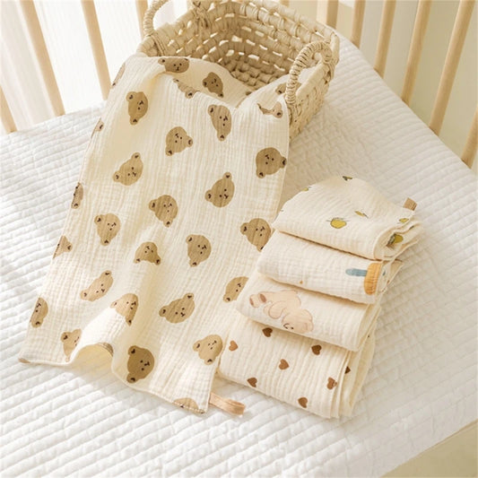 Cotton Muslin Baby Face Towel – Long Burp Cloth & Drooling Bibs for Newborns