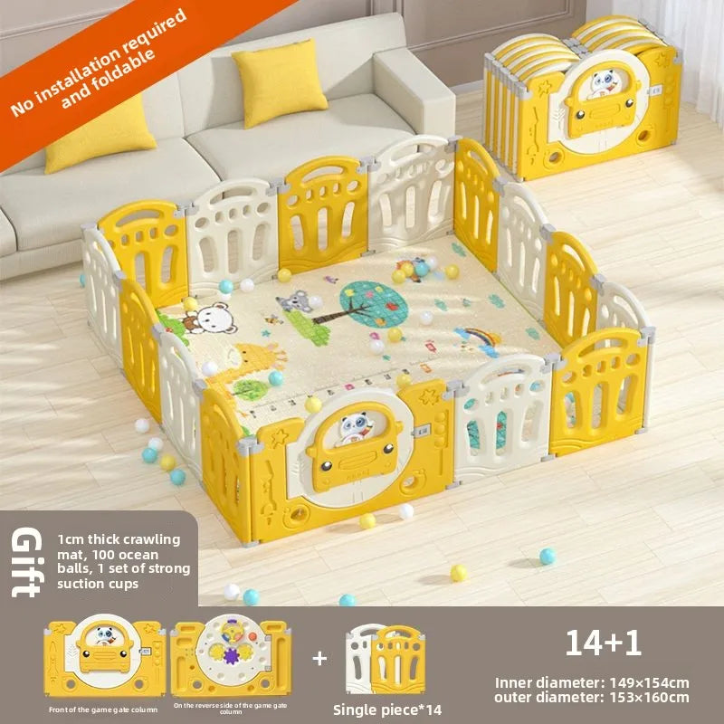 Foldable Baby Playpen with Crawling Mat – Safe & Ready to Use