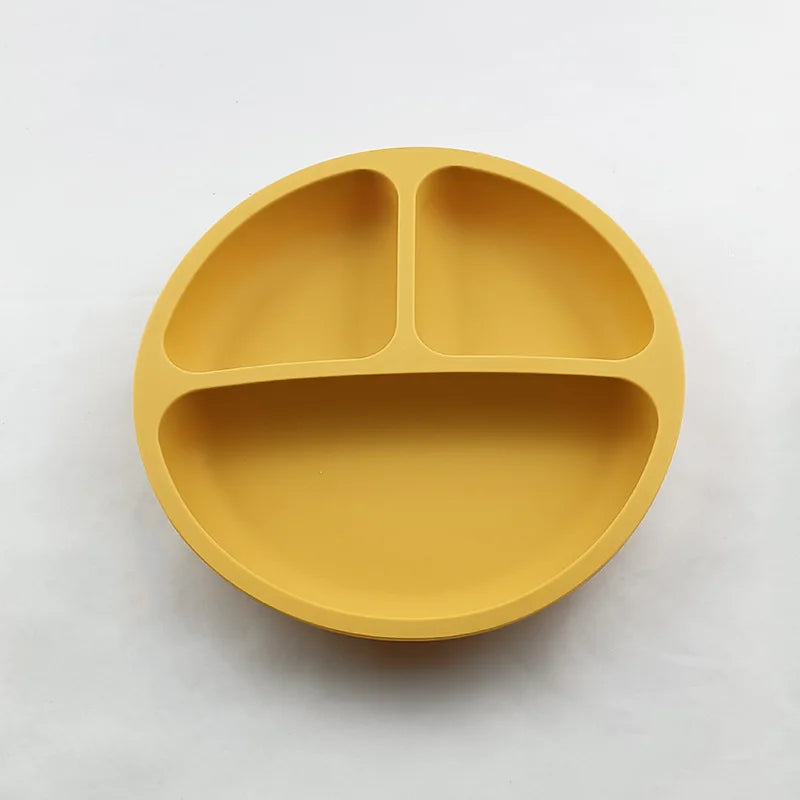 Assiette à ventouse en silicone pour bébé – Bol avec visage souriant