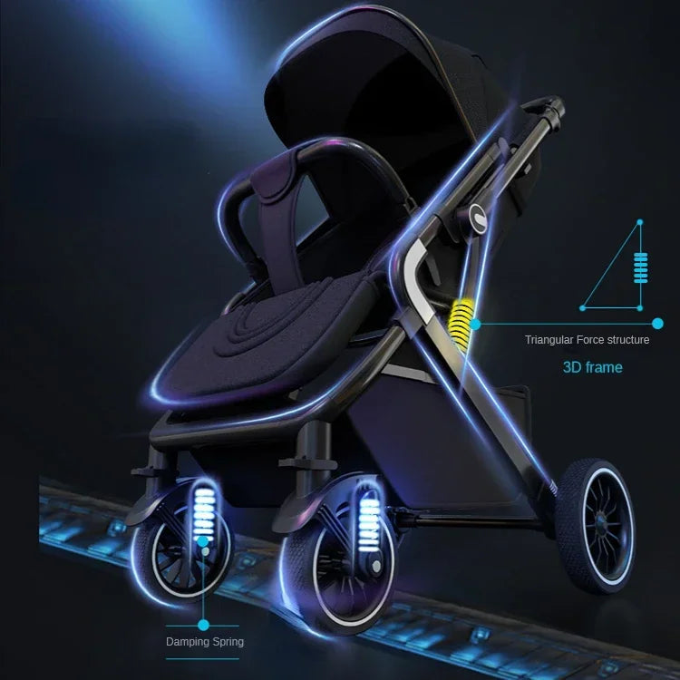 Lightweight Baby Stroller (0–3Y) – Sit & Lie, Multi-Child Comfort