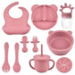 Kit d'alimentation pour bébé – 9 pièces en silicone avec bavoir