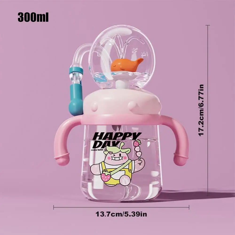 Gobelet d'apprentissage pour bébé | Biberon à paille anti-fuites de 300 ml pour garçons et filles