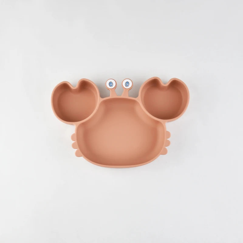 Toddler Suction Plate – BPA-Free Cartoon Crab Feeding Tray