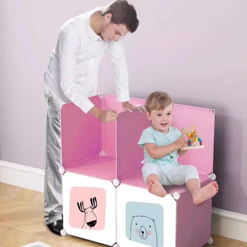 Armoire bébé en plastique – Petite armoire pour vêtements de fille