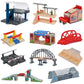 Wooden Train Track Set – Racing, Bridges & Tunnel Accessories Toy