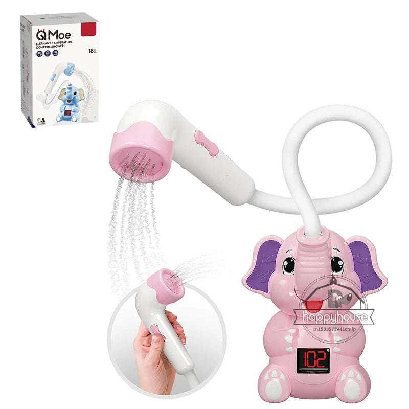 Éléphant électrique pour le bain – Jet d'eau et thermomètre amusants pour les tout-petits