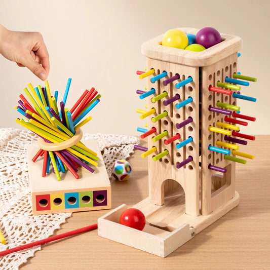 Montessori Wooden Stick Tower – Counting & Motor Skills Educational Toy