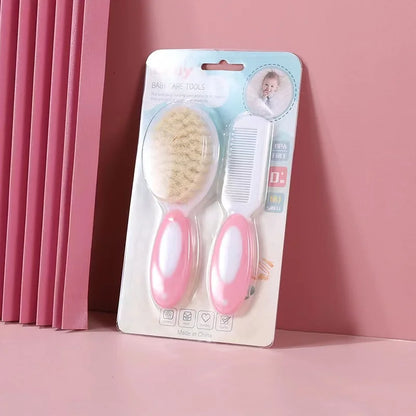 Ensemble brosse et peigne pour bébé (2 pièces) – Poils doux, soin des croûtes de lait
