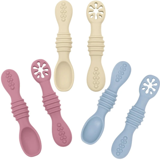2PCS Baby Silicone Spoon & Fork Set – Soft Training Cutlery