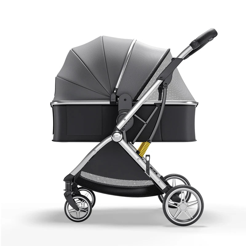 Poussette bébé 3 en 1 de luxe – Position assise et allongée, poussette de voyage portable