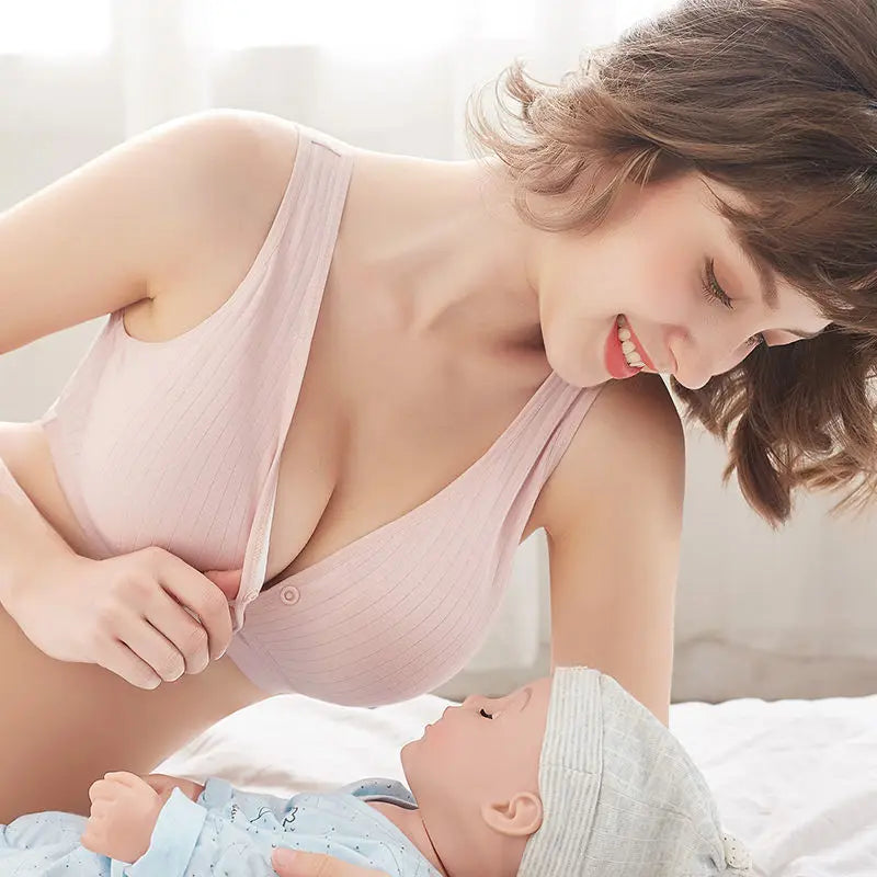 Soutien-gorge d'allaitement en coton sans armatures et à fermeture avant – Grandes tailles