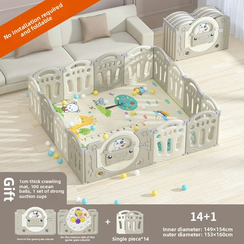 Foldable Baby Playpen with Crawling Mat – Safe & Ready to Use