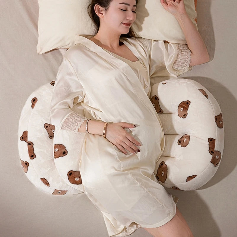 U-Shaped Pregnancy & Maternity Body Pillow – Cotton Waist & Nursing Support