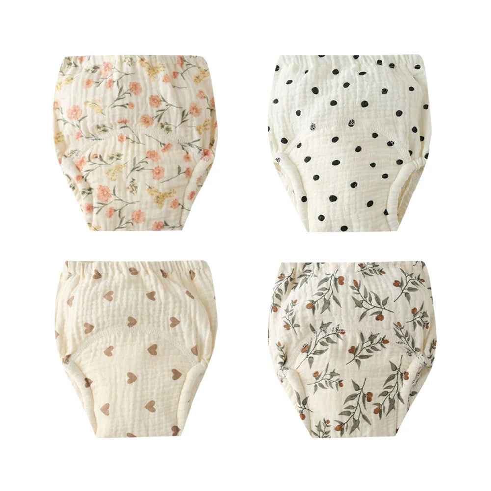 Culottes d'apprentissage pour bébé en gaze de coton doux