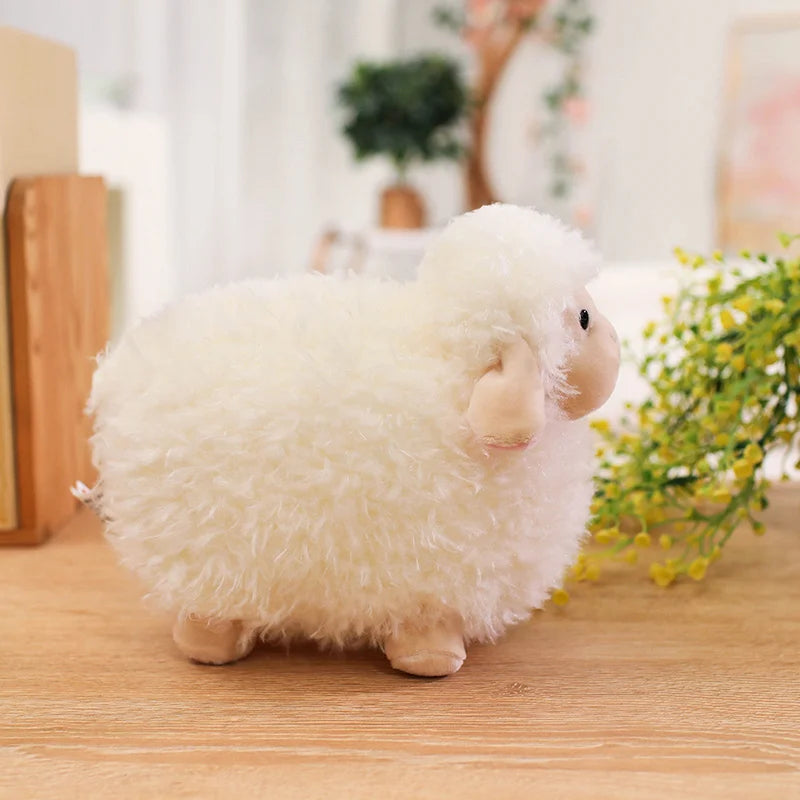 Mouton en peluche barbe à papa – Peluche alpaga douce pour enfants